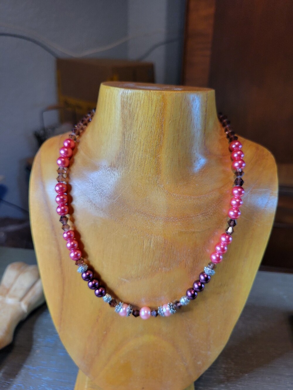 Pink and Purple Beaded Necklace - Women Jewelry